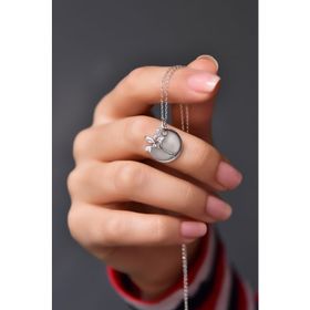 Papatya Silver 925 Ayar Gümüş Rodyum Kaplama Sedef Çember Hayat Ağacı Kolye