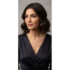 Papatya Silver 925 Ayar Gümüş Rodyum Kaplama Sedef Kanatlı Damla Taşlı Kolye