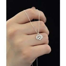 Papatya Silver 925 Ayar Gümüş Rodyum Kaplama Sonsuzluk Kalp Kolye