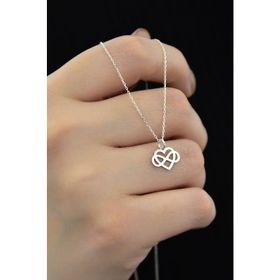 Papatya Silver 925 Ayar Gümüş Rodyum Kaplama Sonsuzluk Kalp Kolye