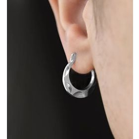 Papatya Silver 925 Ayar Gümüş Rodyum Kaplama Soyut Halka Küpe