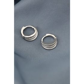 Papatya Silver 925 Ayar Gümüş Rodyum Kaplama Tasarım Halka Küpe