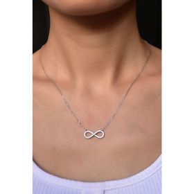 Papatya Silver 925 Ayar Gümüş Rodyum Kaplama Taşlı Sonsuzluk Kadın Kolye