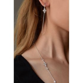 Papatya Silver 925 Ayar Gümüş Rodyum Kaplama Taşlı Tasarım Kolye Küpe Set