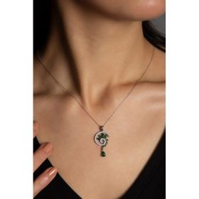 Papatya Silver 925 Ayar Gümüş Rodyum Kaplama Yeşim Taş Renkli Spiral Snail Tasarım Kolye