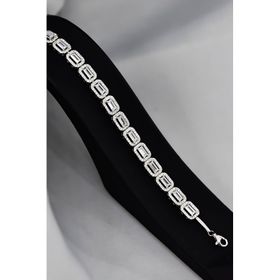 Papatya Silver 925 Ayar Gümüş Rodyum Kaplama Zirkon Baget Kare Taşlı Su Yolu Bileklik