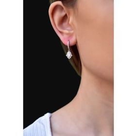 Papatya Silver 925 Ayar Gümüş Rodyum Kaplama Zirkon Taşlı Opal Taşlı Fatma Eli Halka Küpe