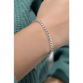 Papatya Silver 925 Ayar Gümüş Rodyum Zincir Bileklik