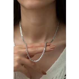 Papatya Silver 925 Ayar Gümüş Rodyum Zincir Bileklik