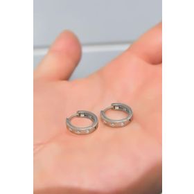 Papatya Silver 925 Ayar Gümüş Rodyum Zirkon Taşlı Halka Küpe