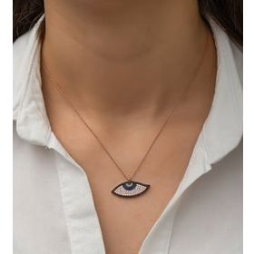Papatya Silver 925 Ayar Gümüş Rose Altın Kaplama Göz Kolye