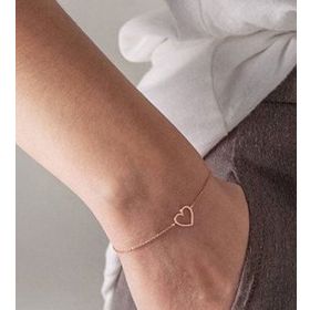 Papatya Silver 925 Ayar Gümüş Rose Altın Kaplama Kalp Bileklik