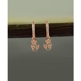 Papatya Silver 925 Ayar Gümüş Rose Altın Kaplama Melek Halka Küpe