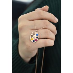Papatya Silver 925 Ayar Gümüş Rose Altın Kaplama Palet Kolye