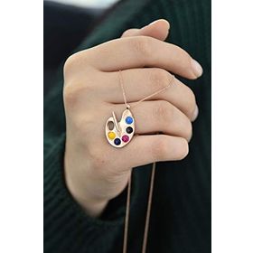 Papatya Silver 925 Ayar Gümüş Rose Altın Kaplama Palet Kolye