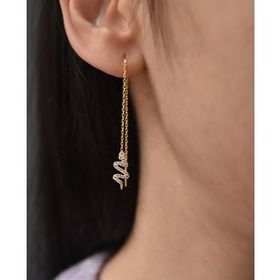 Papatya Silver 925 Ayar Gümüş Rose Altın Kaplama Yılan Zincir Çift Küpe
