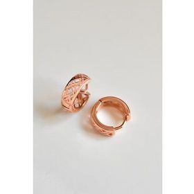 Papatya Silver 925 Ayar Gümüş Rose Baklava Desenli Halka Küpe