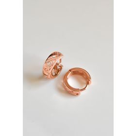 Papatya Silver 925 Ayar Gümüş Rose Baklava Desenli Halka Küpe