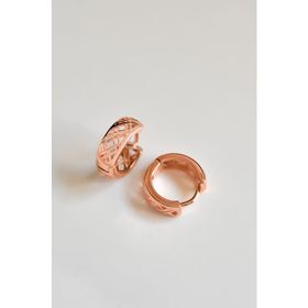 Papatya Silver 925 Ayar Gümüş Rose Baklava Desenli Halka Küpe