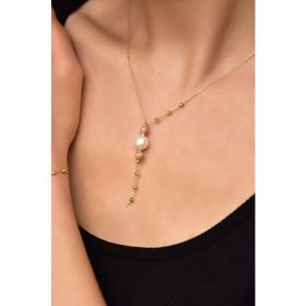 Papatya Silver 925 Ayar Gümüş Rose Gold Kaplama İnci Simli Dorika Toplu Kolye