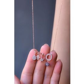 Papatya Silver 925 Ayar Gümüş Rose Kaplama Anahtar Şans Kolye