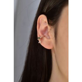 Papatya Silver 925 Ayar Gümüş Rose Kaplama Ay Taşlı Fil Figürlü Kıkırdak Küpe