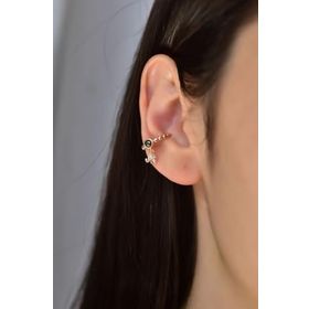 Papatya Silver 925 Ayar Gümüş Rose Kaplama Ay Taşlı Fil Figürlü Kıkırdak Küpe
