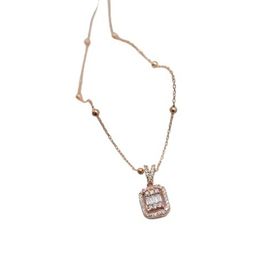Papatya Silver 925 Ayar Gümüş Rose Kaplama Baget Taşlı Dorika Top Kadın Kolye
