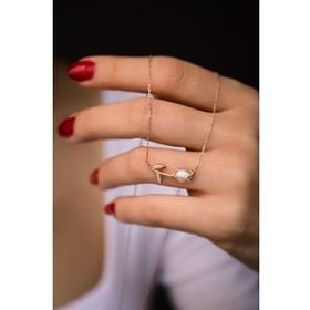 Papatya Silver 925 Ayar Gümüş Rose Kaplama Beyaz Opal Taşlı Lale Kolye