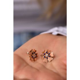 Papatya Silver 925 Ayar Gümüş Rose Kaplama Doğum Taşı Tohumlu Linum Çiçeği Küpe