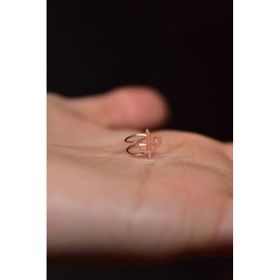 Papatya Silver 925 Ayar Gümüş Rose Kaplama Elif Vav Kıkırdak Küpe