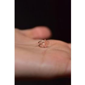 Papatya Silver 925 Ayar Gümüş Rose Kaplama Elif Vav Kıkırdak Küpe