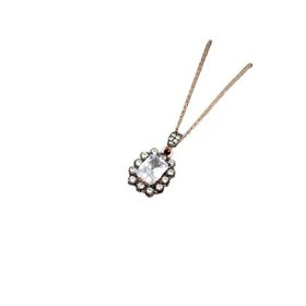 Papatya Silver 925 Ayar Gümüş Rose Kaplama Elmas Montür Kare Kolye