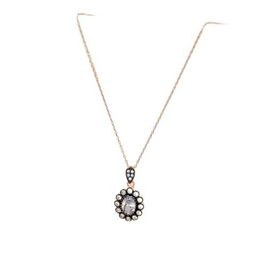 Papatya Silver 925 Ayar Gümüş Rose Kaplama Elmas Montür Kolye