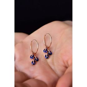 Papatya Silver 925 Ayar Gümüş Rose Kaplama Eylül Ayı Doğum Taşlı Kübik Drop Küpe