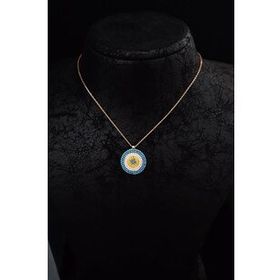 Papatya Silver 925 Ayar Gümüş Rose Kaplama Firuze Zirkon Taşlı Nazar Boncuğu Kolye