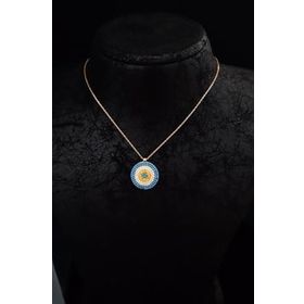 Papatya Silver 925 Ayar Gümüş Rose Kaplama Firuze Zirkon Taşlı Nazar Boncuğu Kolye