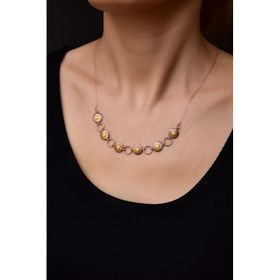 Papatya Silver 925 Ayar Gümüş Rose Kaplama Halka Mineli Papatya Kolye