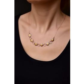 Papatya Silver 925 Ayar Gümüş Rose Kaplama Halka Mineli Papatya Kolye