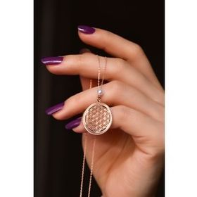 Papatya Silver 925 Ayar Gümüş Rose Kaplama İncili Yaşam Çiçeği Kolye