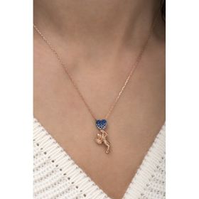 Papatya Silver 925 Ayar Gümüş Rose Kaplama Kalp Tutan Melek Kolye