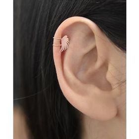 Papatya Silver 925 Ayar Gümüş Rose Kaplama Kanat Kıkırdak Küpe