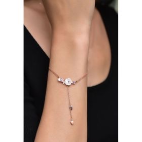 Papatya Silver 925 Ayar Gümüş Rose Kaplama Kardelen Çiçeği Bileklik