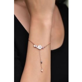 Papatya Silver 925 Ayar Gümüş Rose Kaplama Kardelen Çiçeği Bileklik