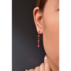 Papatya Silver 925 Ayar Gümüş Rose Kaplama Kayan Uğur Böceği Küpe