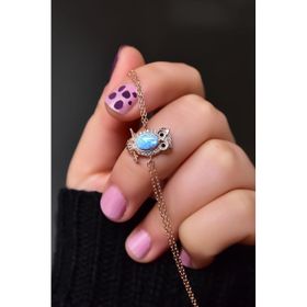 Papatya Silver 925 Ayar Gümüş Rose Kaplama Mavi Opal Baykuş Bileklik