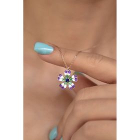Papatya Silver 925 Ayar Gümüş Rose Kaplama Mineli Lacivert Tektaş Yonca Kolye