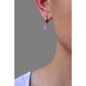 Papatya Silver 925 Ayar Gümüş Rose Kaplama Mineli Yelken Halka Küpe