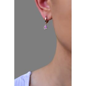 Papatya Silver 925 Ayar Gümüş Rose Kaplama Mineli Yelken Halka Küpe