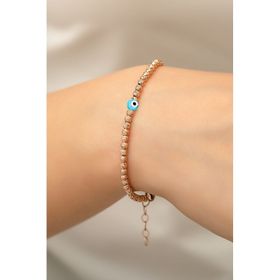 Papatya Silver 925 Ayar Gümüş Rose Kaplama Nazar Gözü Toplu Dorica Toplu Fantezi Kadın Bileklik